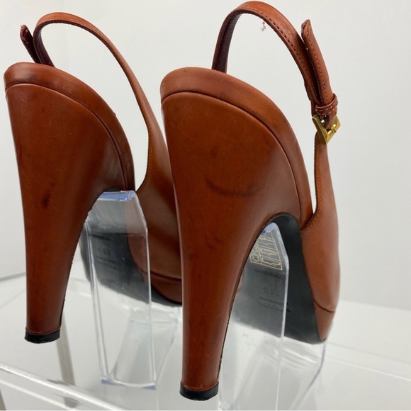 Prada teak sling back round heels AUTHENTIC $$PRICED 2 SELL 💥 - Picture 9 of 16